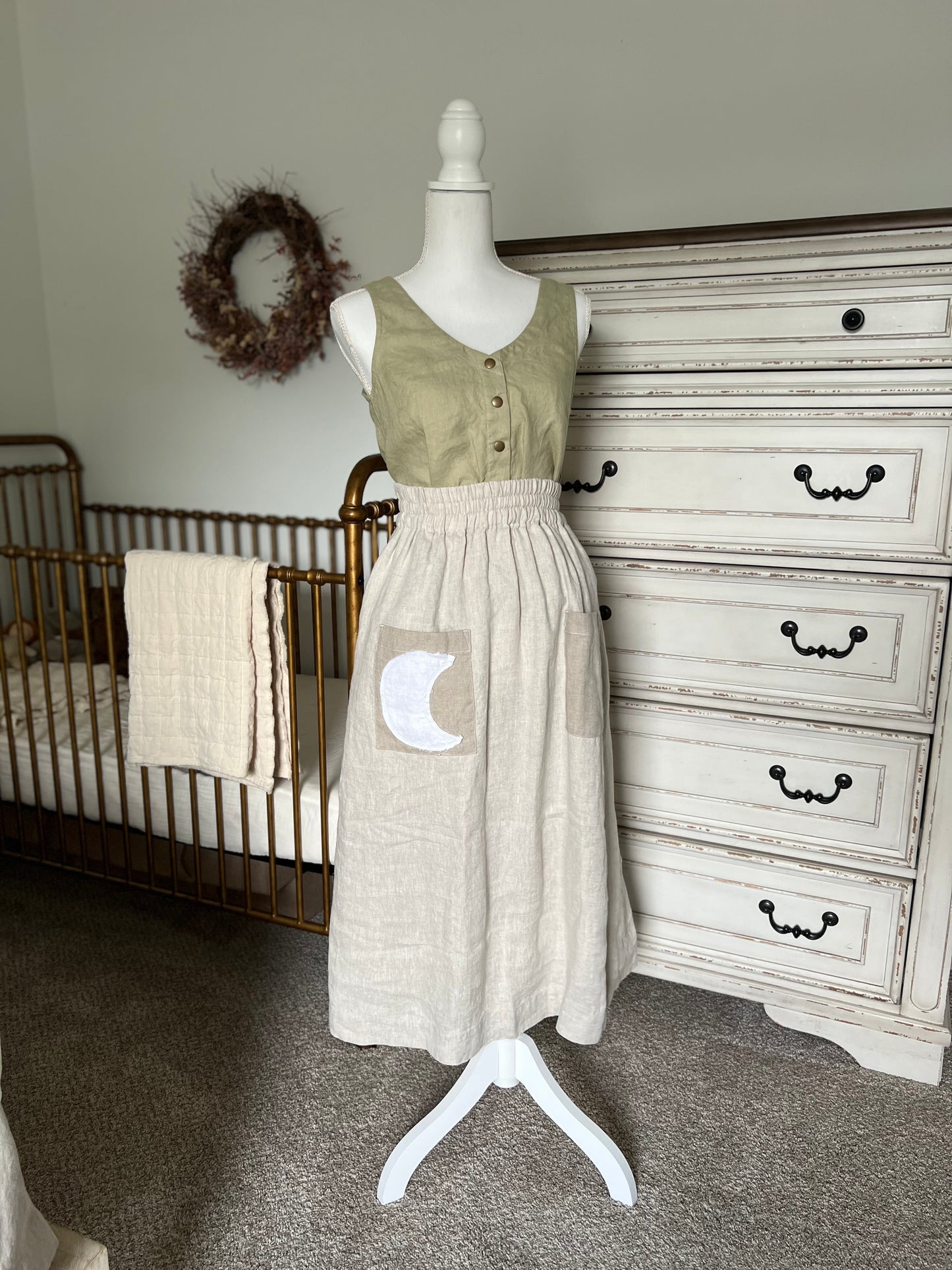 notPERFECTLINEN Porto-2 Snap Tank • Desert Sage