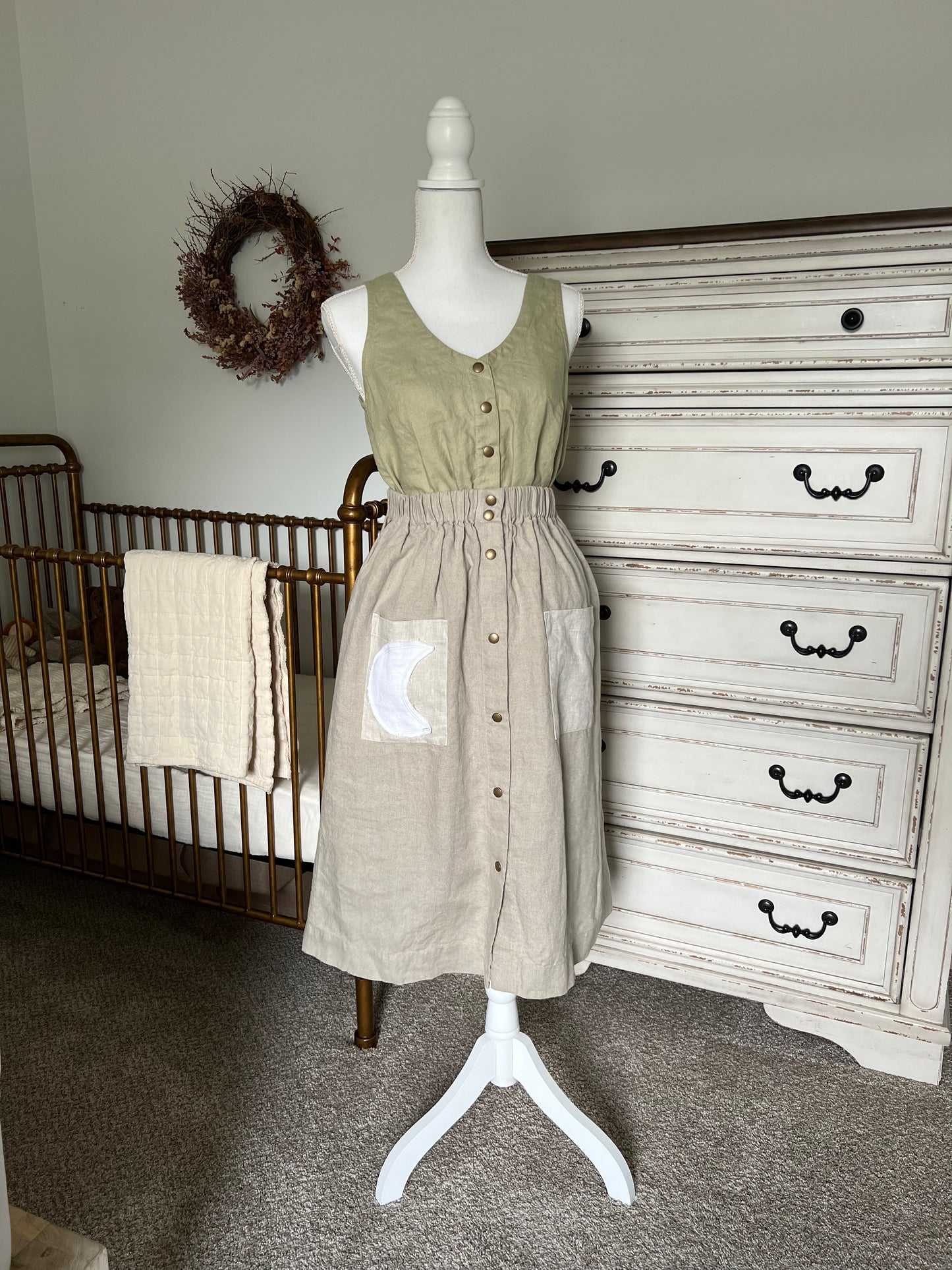 notPERFECTLINEN Porto-2 Snap Tank • Desert Sage