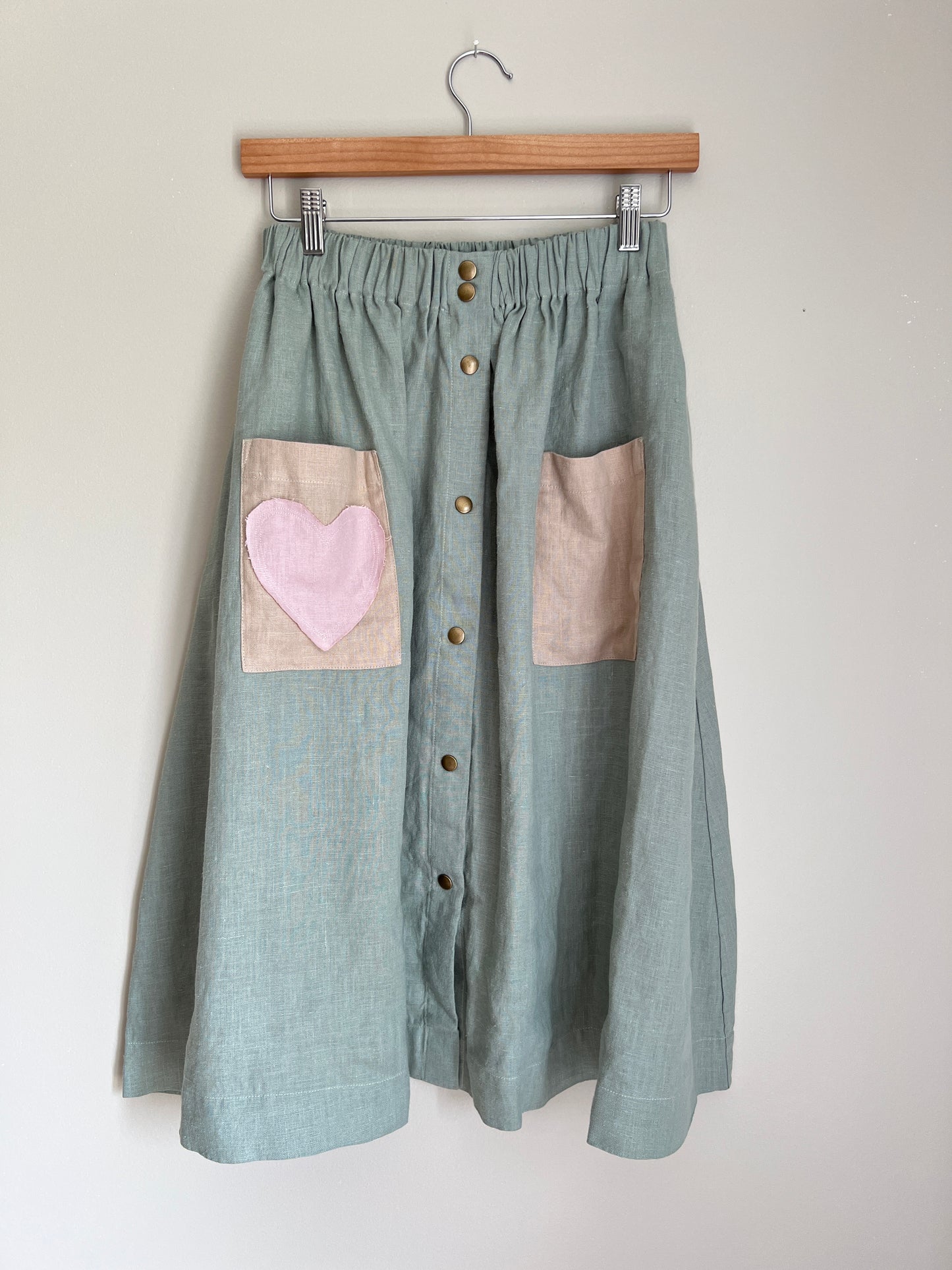 Exclusive Not Perfect Linen Marseille Skirt - Succulent Green