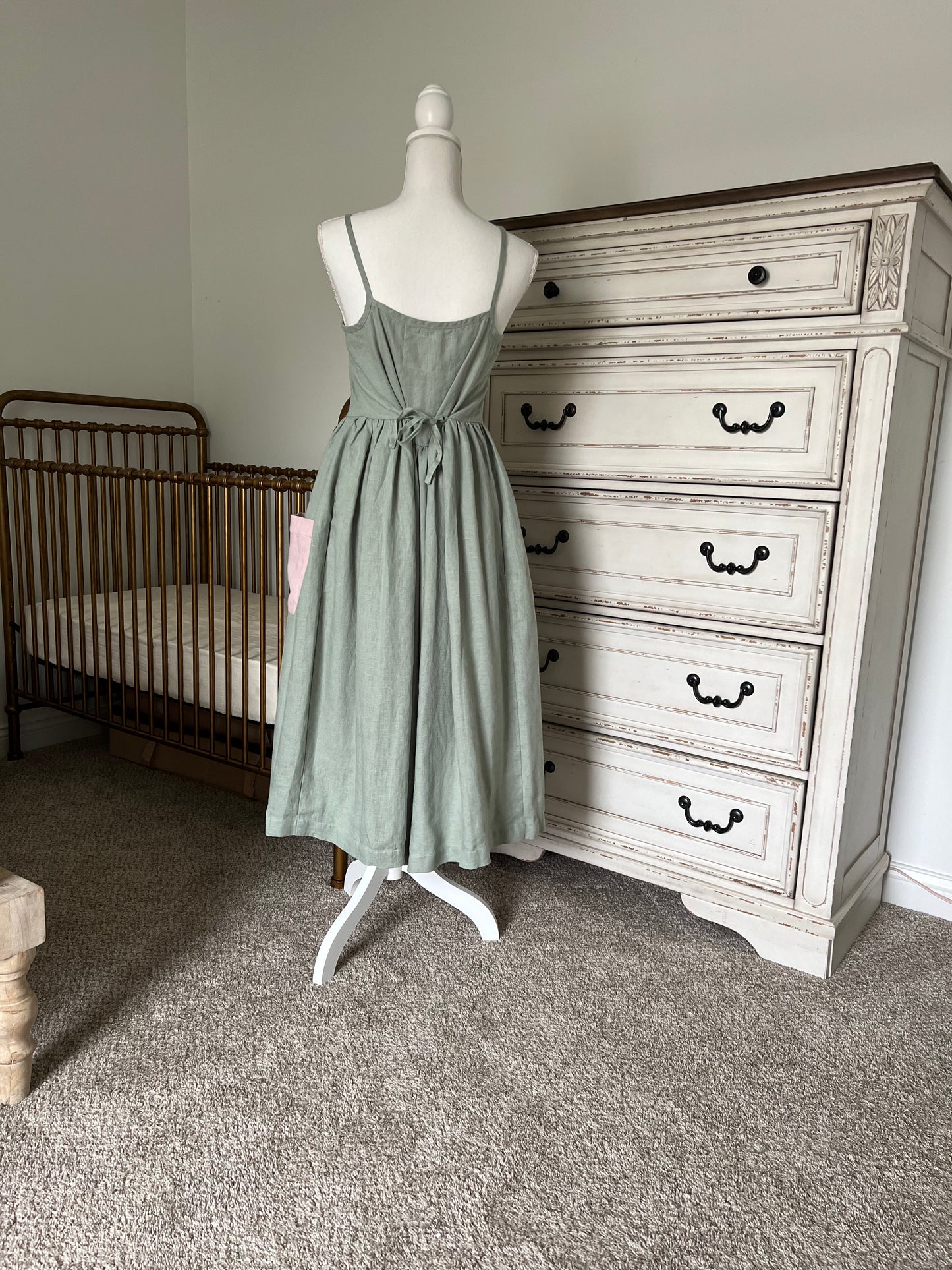 Exclusive Not Perfect Linen Sarah Dress - Succulent Green (LAST ONE - Large)
