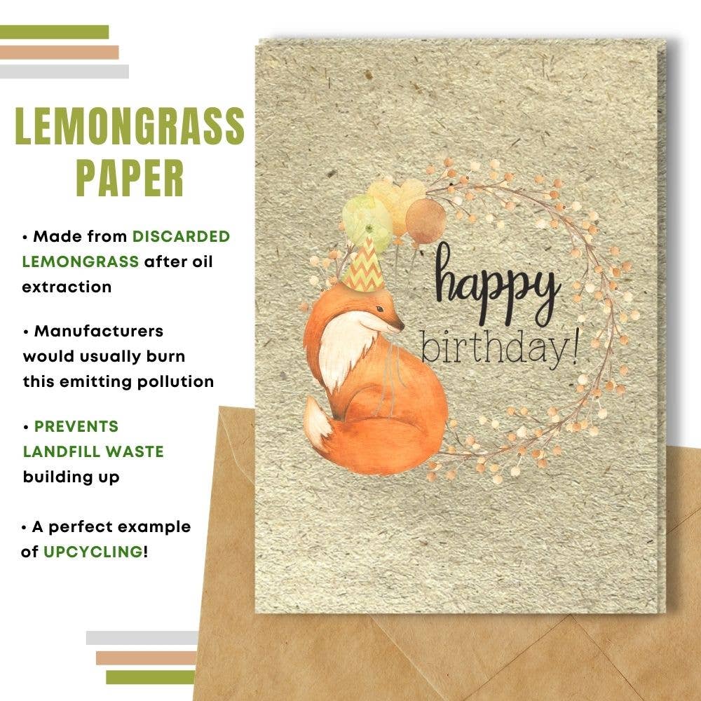 Happy Fox Birthday Card