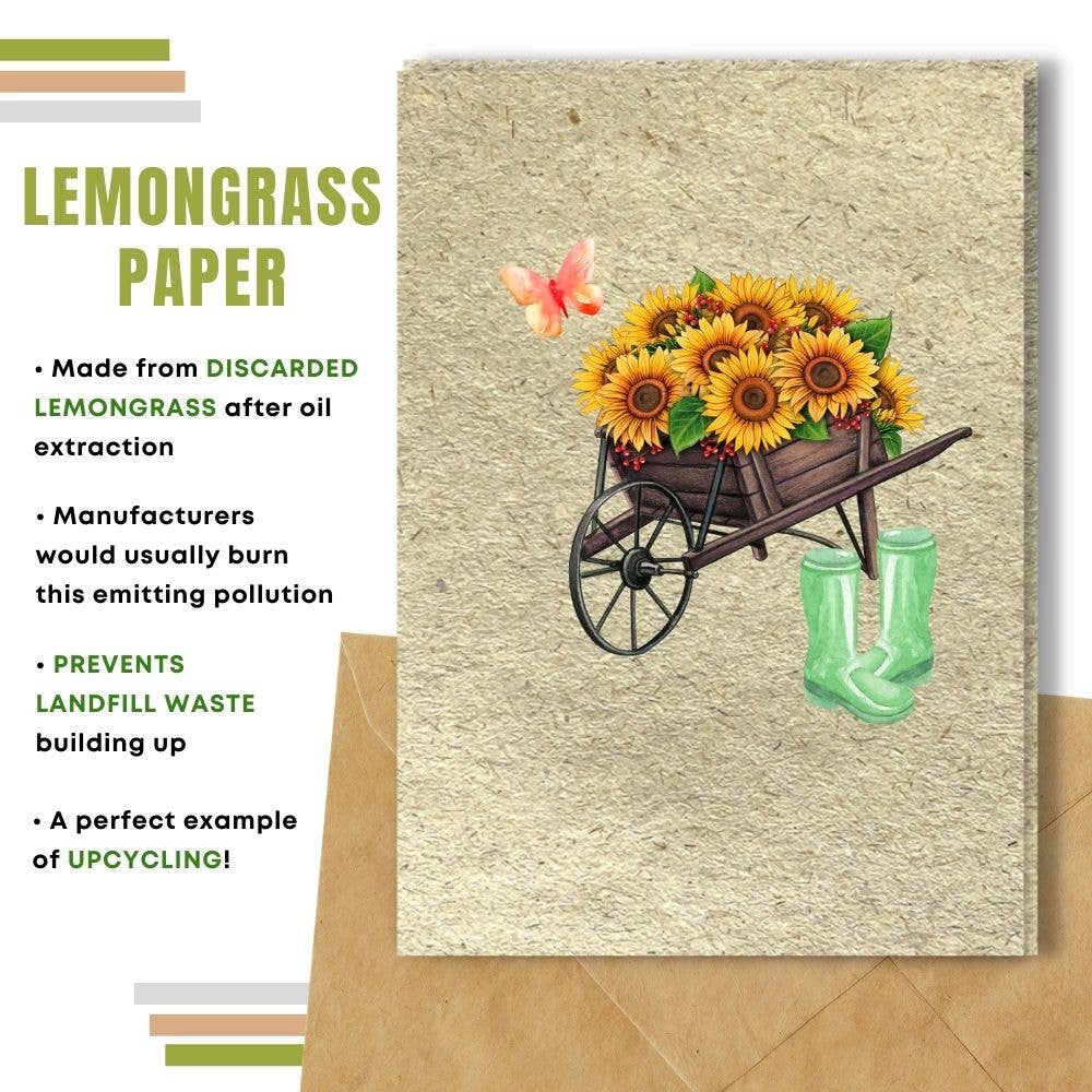 Sunflowers in Wheelbarrow Card