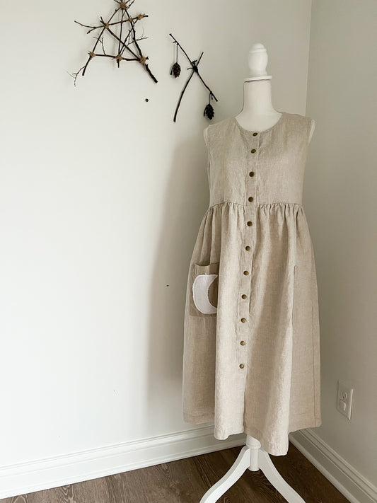 EXCLUSIVE 🌙 notPERFECTLINEN Sleeveless Maxi Mama Dress • Beige (last 2 Medium)
