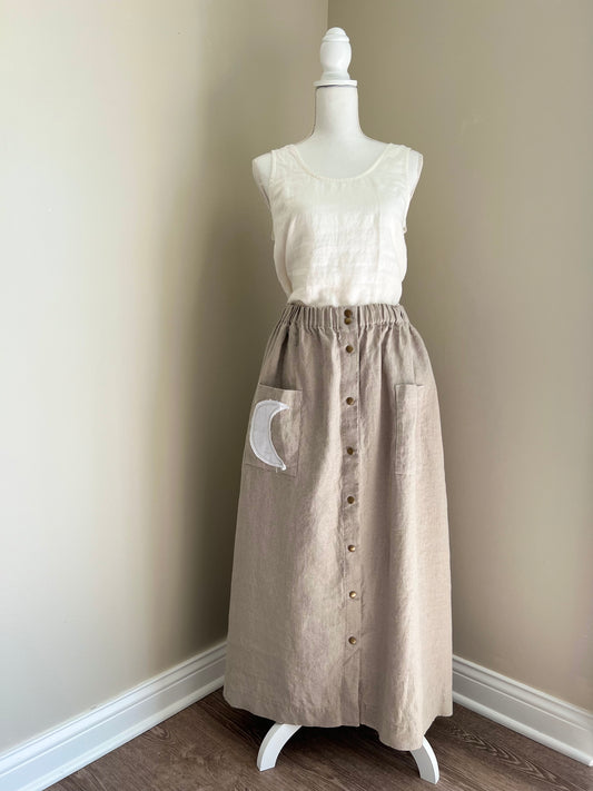 Exclusive Not Perfect Linen Maxi Marseille Skirt - Natural