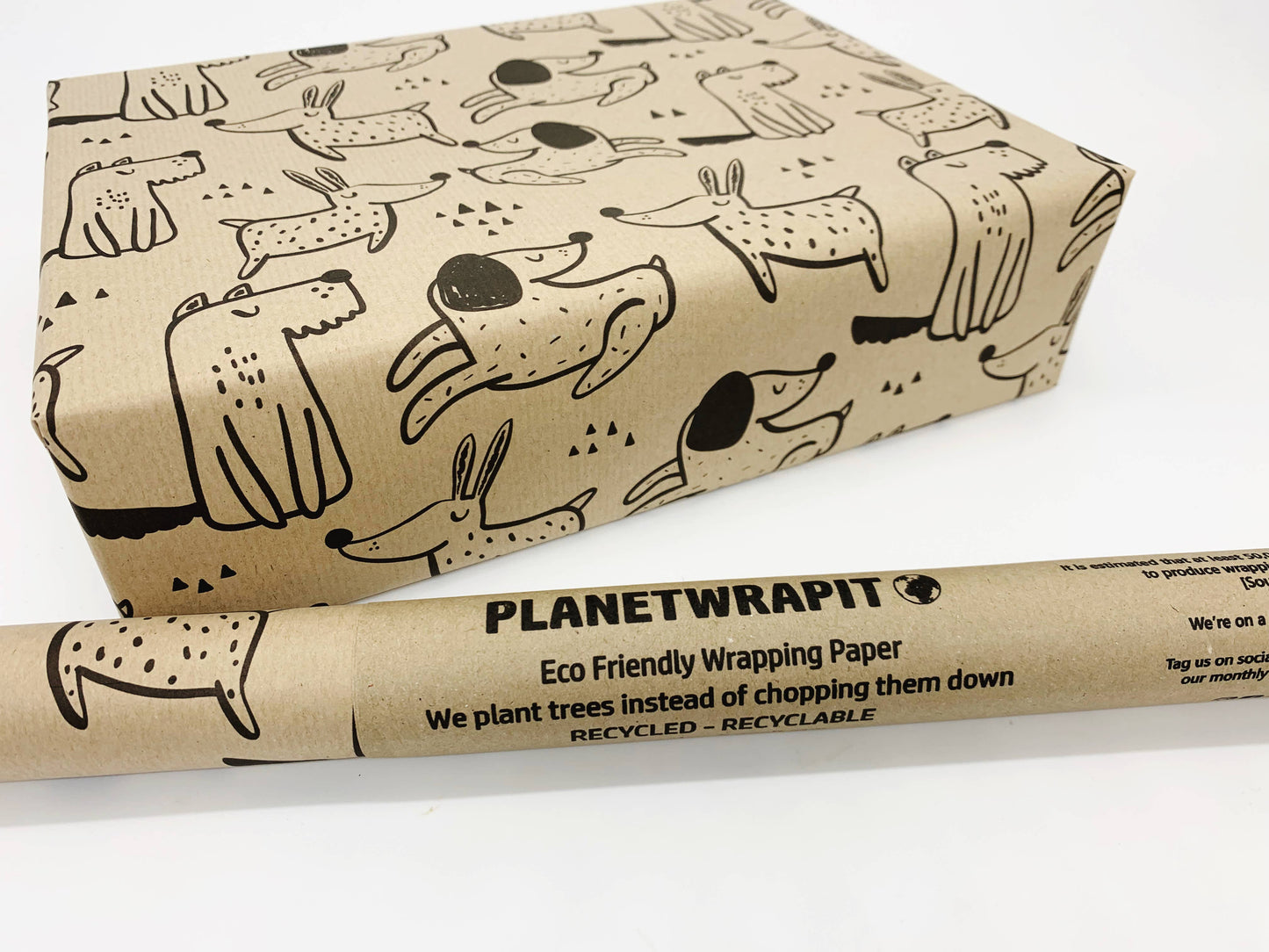 PlanetWrapIt - Dogs Recycled Eco Kraft Wrapping Paper