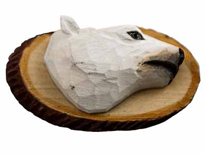 Polar Bear Wooden Hand Carved Wildlife Magnet