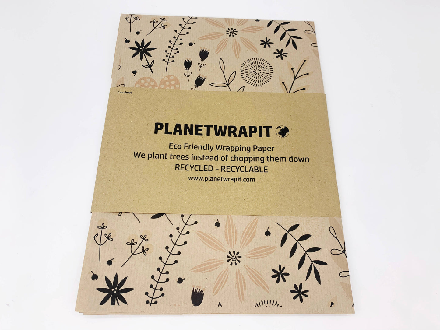 PlanetWrapIt - Spring Garden Recycled Eco Kraft Wrapping Paper