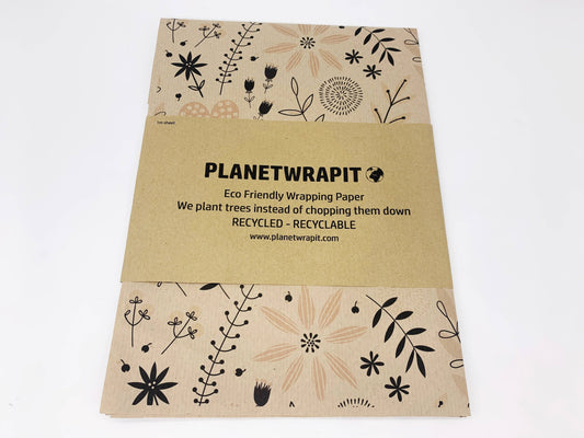 PlanetWrapIt - Spring Garden Recycled Eco Kraft Wrapping Paper