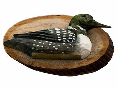 Loon Wooden Hand Carved Wildlife Magnet