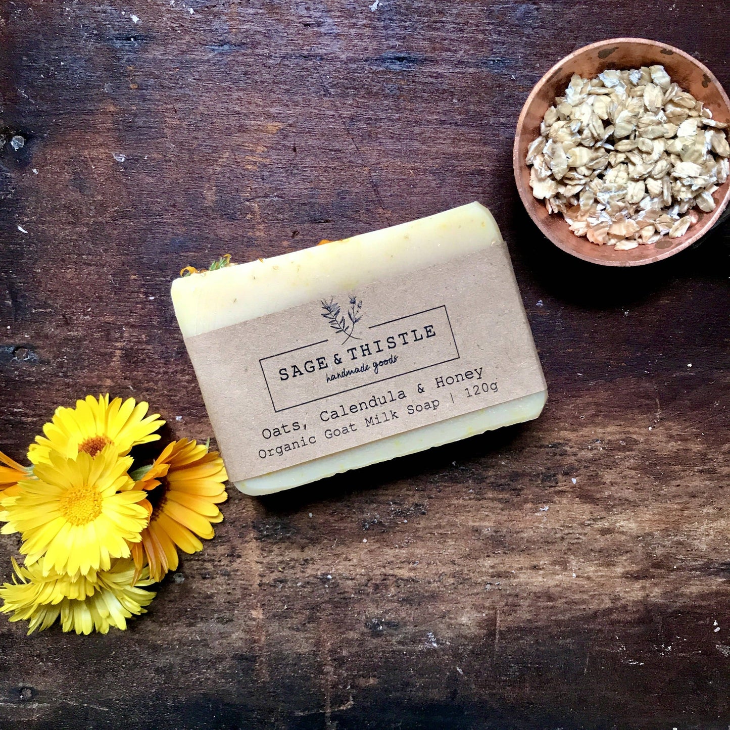 Oats, Calendula & Honey Organic Goat Milk Soap