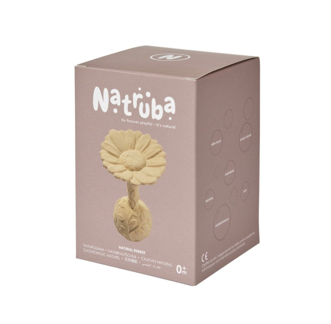 Natruba - Natural rubber Rattle Daisy - Yellow