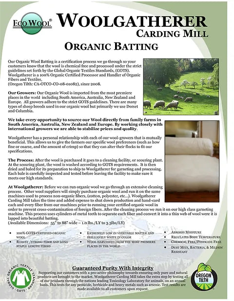 Nursing Pillow Organic Cotton and Organic Wool