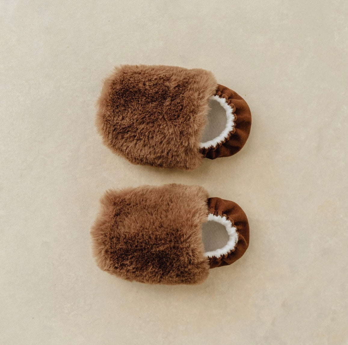 Bunny Faux Fur Slippers - Brown