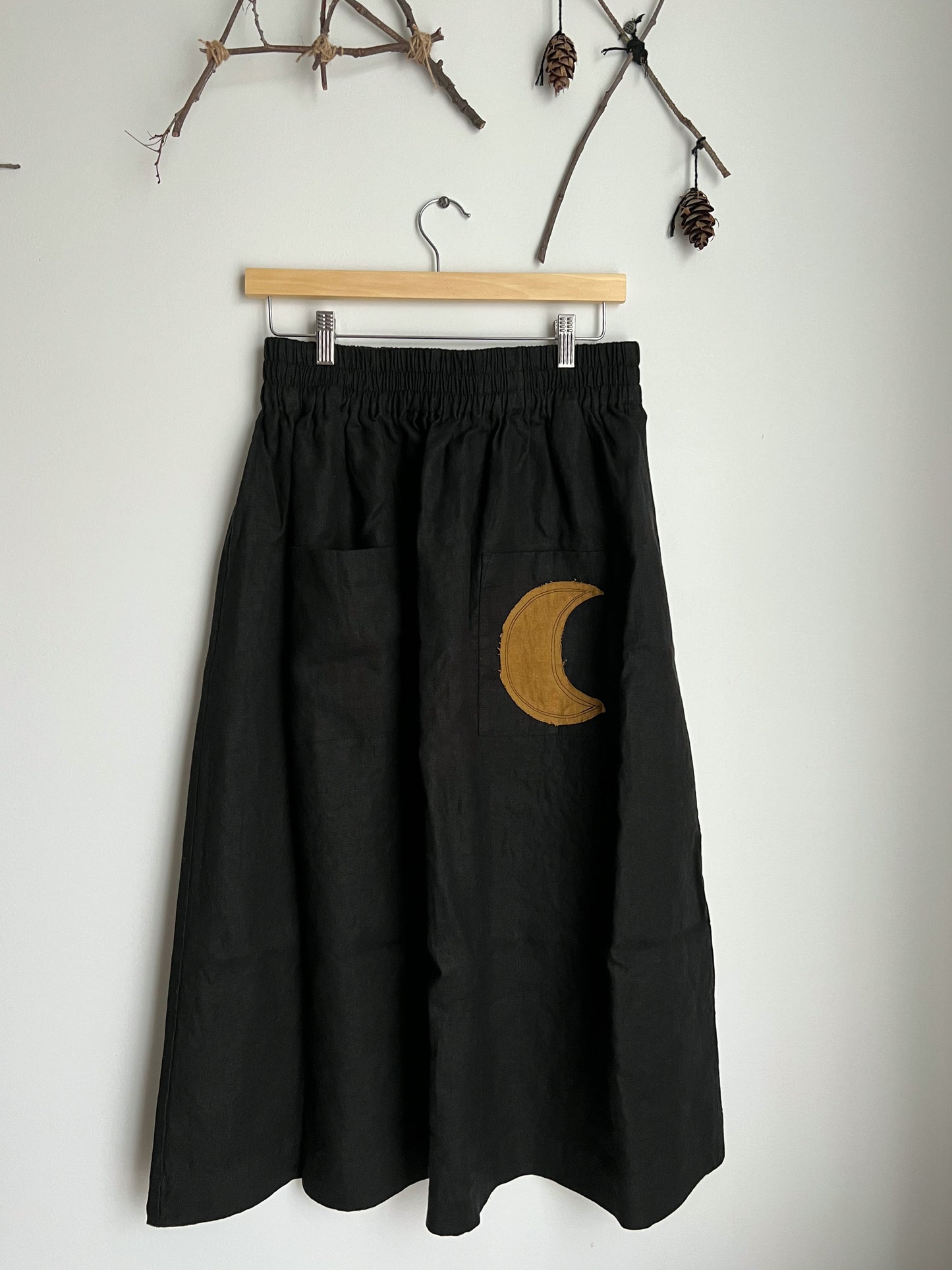 EXCLUSIVE 🌙 notPERFECTLINEN Sion Skirt • Deepest Black (LAST ONES s/M & XL  )