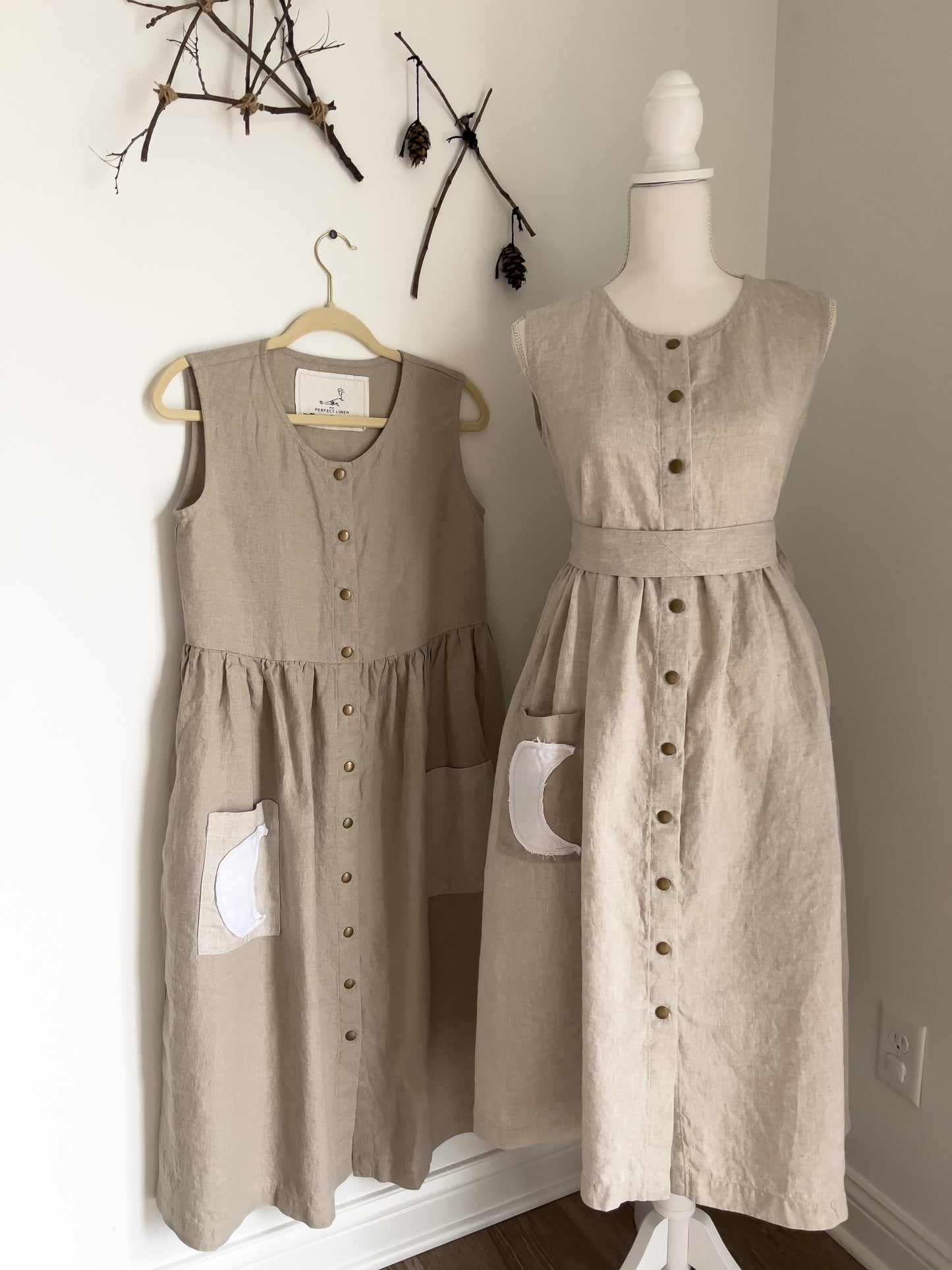 EXCLUSIVE 🌙 notPERFECTLINEN Sleeveless Maxi Mama Dress • Beige (last 2 Medium)