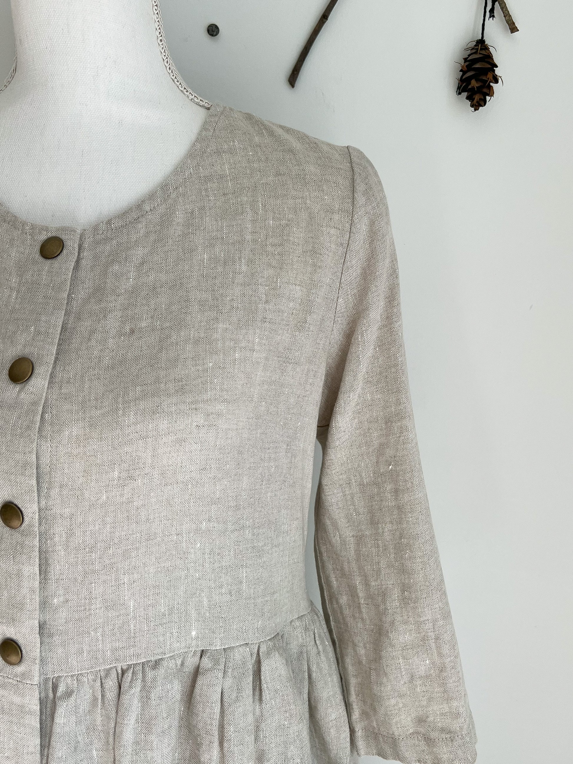 Linen Maxi Dress - MAMA-2 Short Sleeve – notPERFECTLINEN