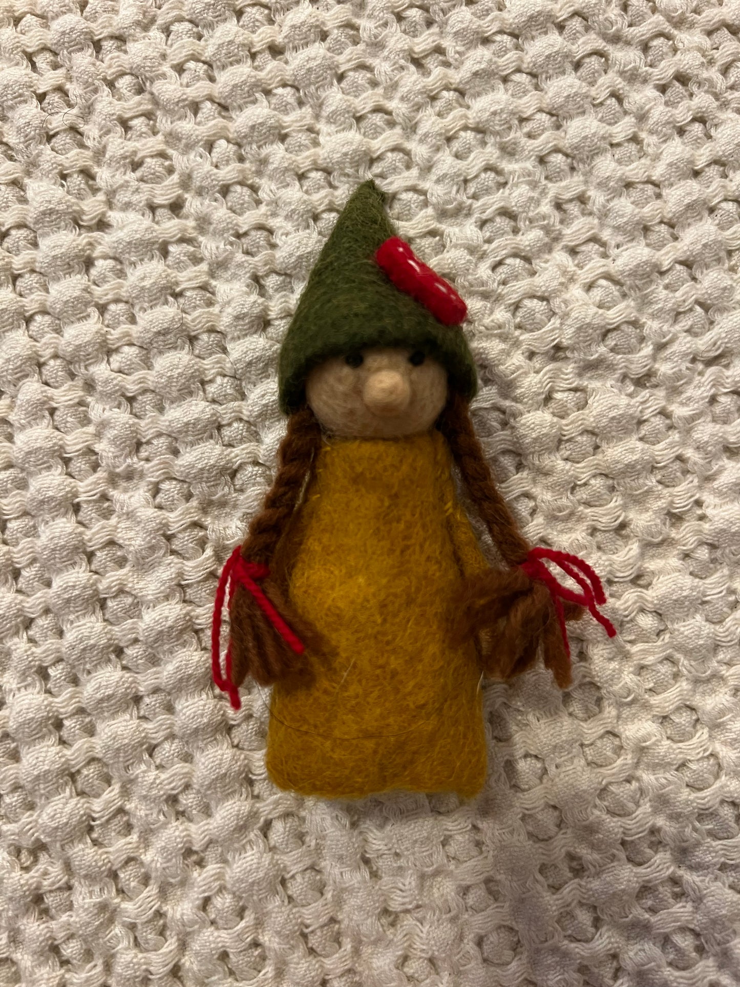 Handmade Felt Gnome Finger Puppet