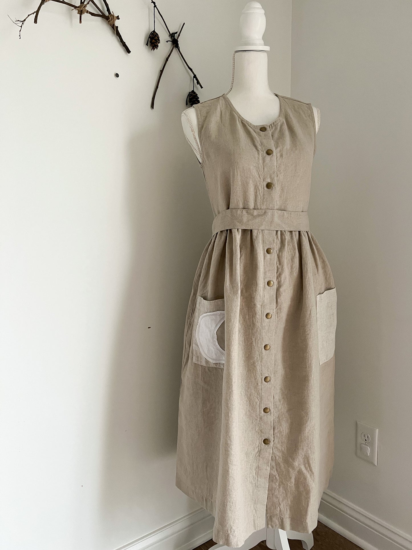 EXCLUSIVE 🌙 notPERFECTLINEN Sleeveless Maxi Mama Dress • Natural