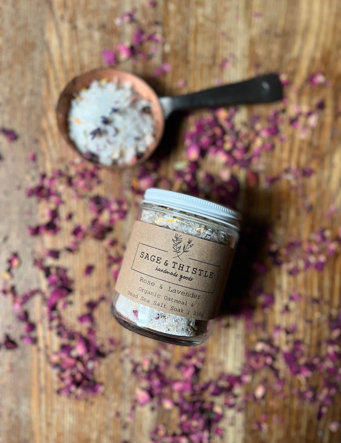 Rose & Lavender Organic Oatmeal & Dead Sea Salt Soak