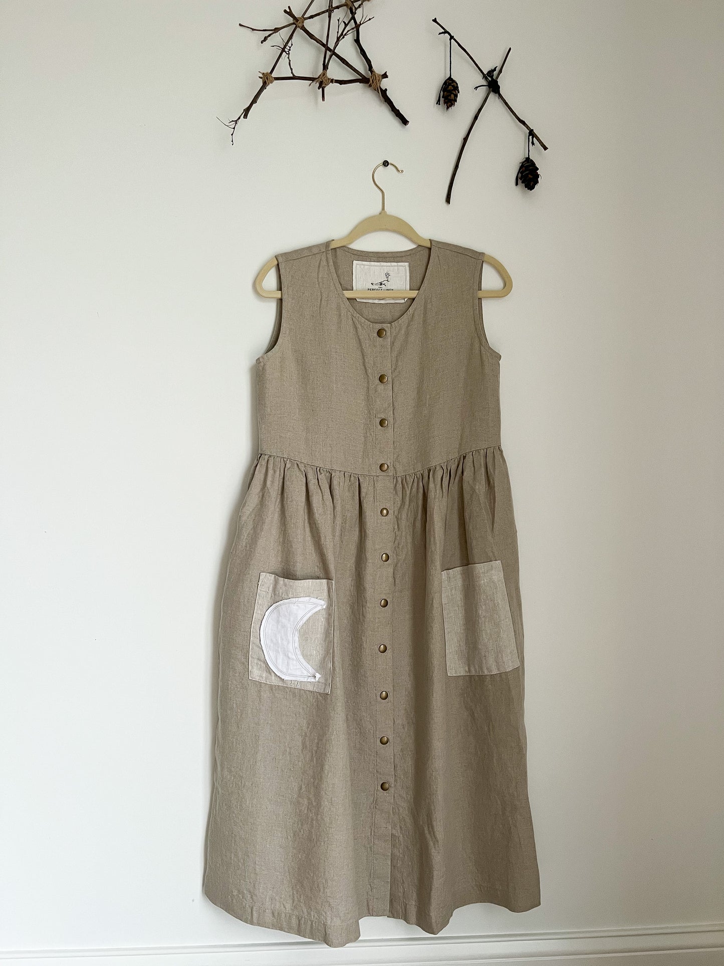 EXCLUSIVE 🌙 notPERFECTLINEN Sleeveless Maxi Mama Dress • Natural (LAST ONE medium)