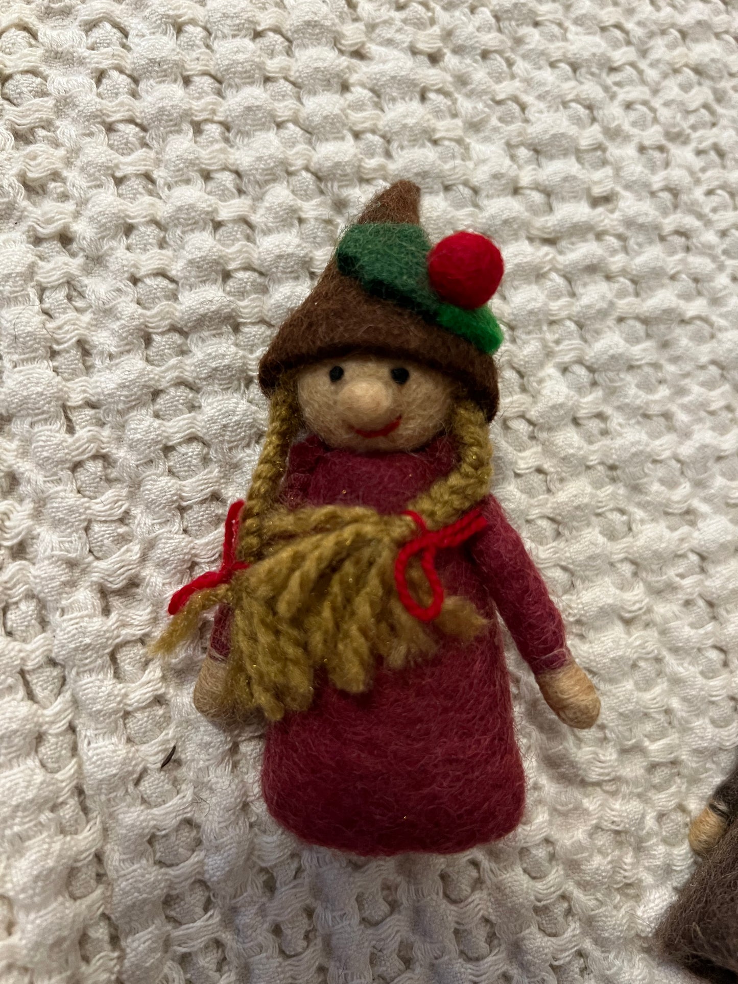 Handmade Felt Gnome Finger Puppet